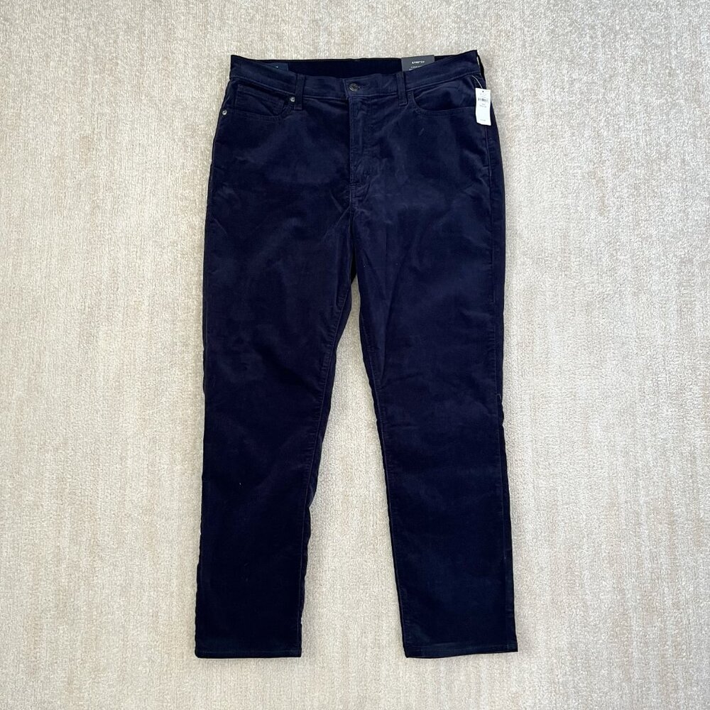 NWT Gap Velvet Velour High Rise Vintage Slim Blue Pants 16/33